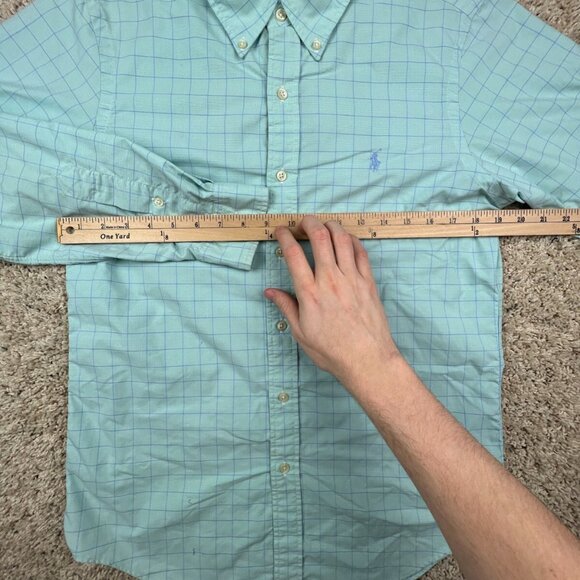 Ralph Lauren Performance Classic Fit Button Up Shirt Small Blue Check L/S - Picture 4 of 14